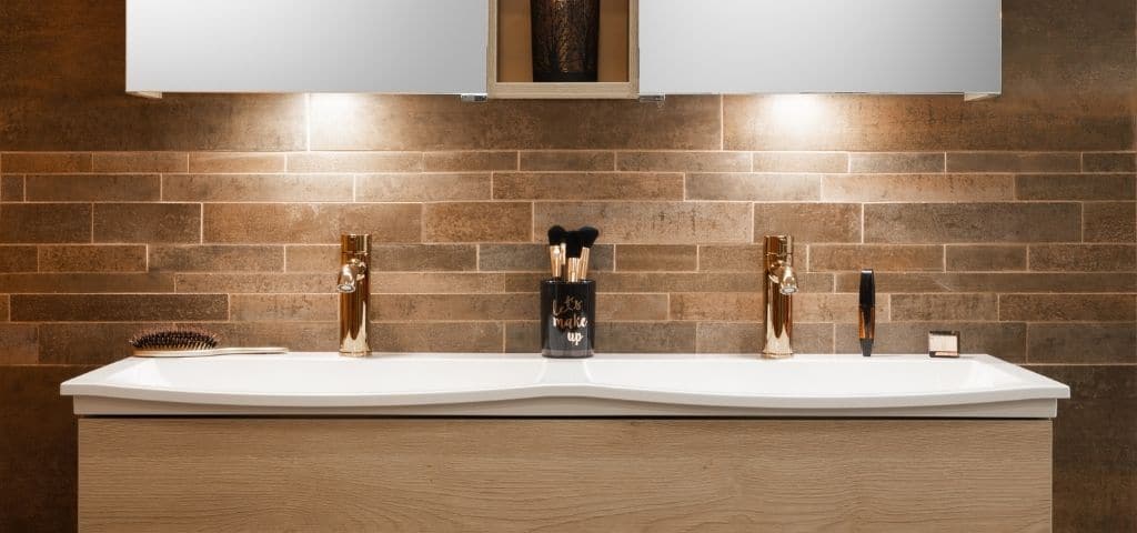 Robinet de salle de bain doré brossé à trou unique, robinet de lavabo à  levier unique en laiton avec tuyau d'alimentation, robinet mitigeur de  lavabo doré